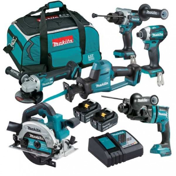 Makita DLX6125TX1 - 18V 5.0Ah Cordless Brushless 6 Piece Combo Kit Combo Kits 18v